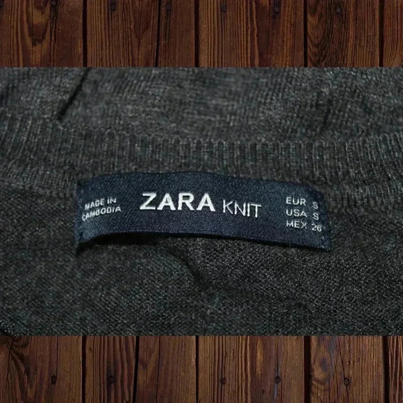 Zara Grey Knit Sweater S - Picture 2 of 8